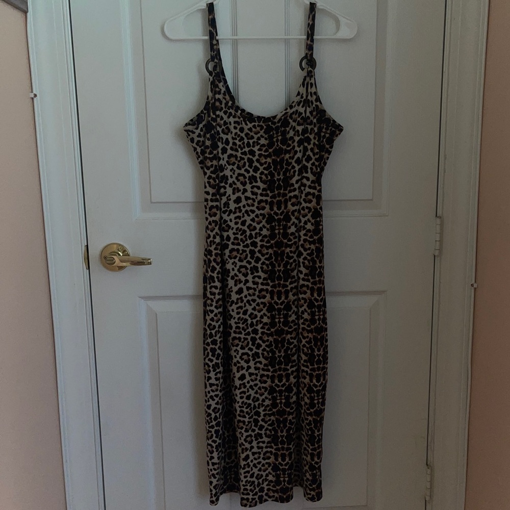 Derek Heart Cheetah Midi Dress